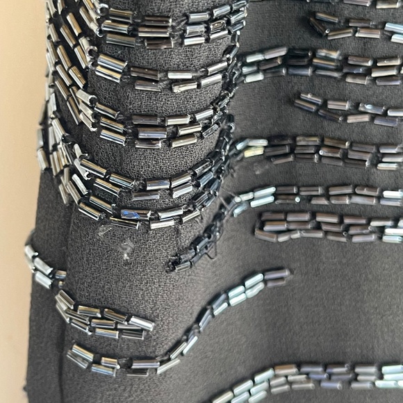 J LAXMI Womens Size M Medium Top Sleeveless Black beaded with sequins - Picture 4 of 7